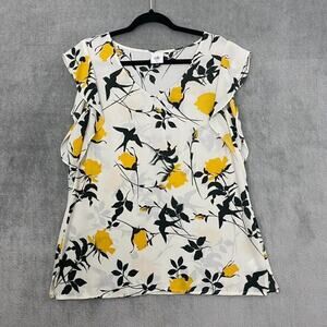 Cabi Womens Top M 3963 Birdwatcher Swallowtail Office Siren Sheer Flutter Blouse